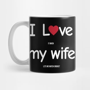 Funny Indian Pakistani Wife Husband Quote Cricket Joke Mug